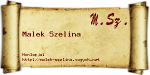 Malek Szelina névjegykártya